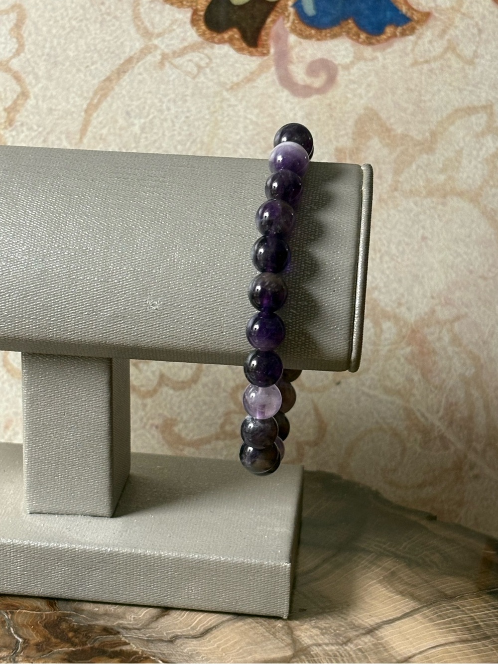 Amethyst Beaded Stretch Bracelet